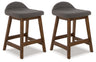 Lyncott Counter Height Bar Stool (Color: Charcoal/Brown, Barstool Height: Counter Height)