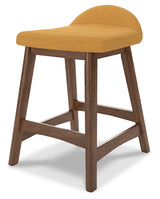 Lyncott Counter Height Bar Stool (Color: Mustard/Brown, Barstool Height: Counter Height)