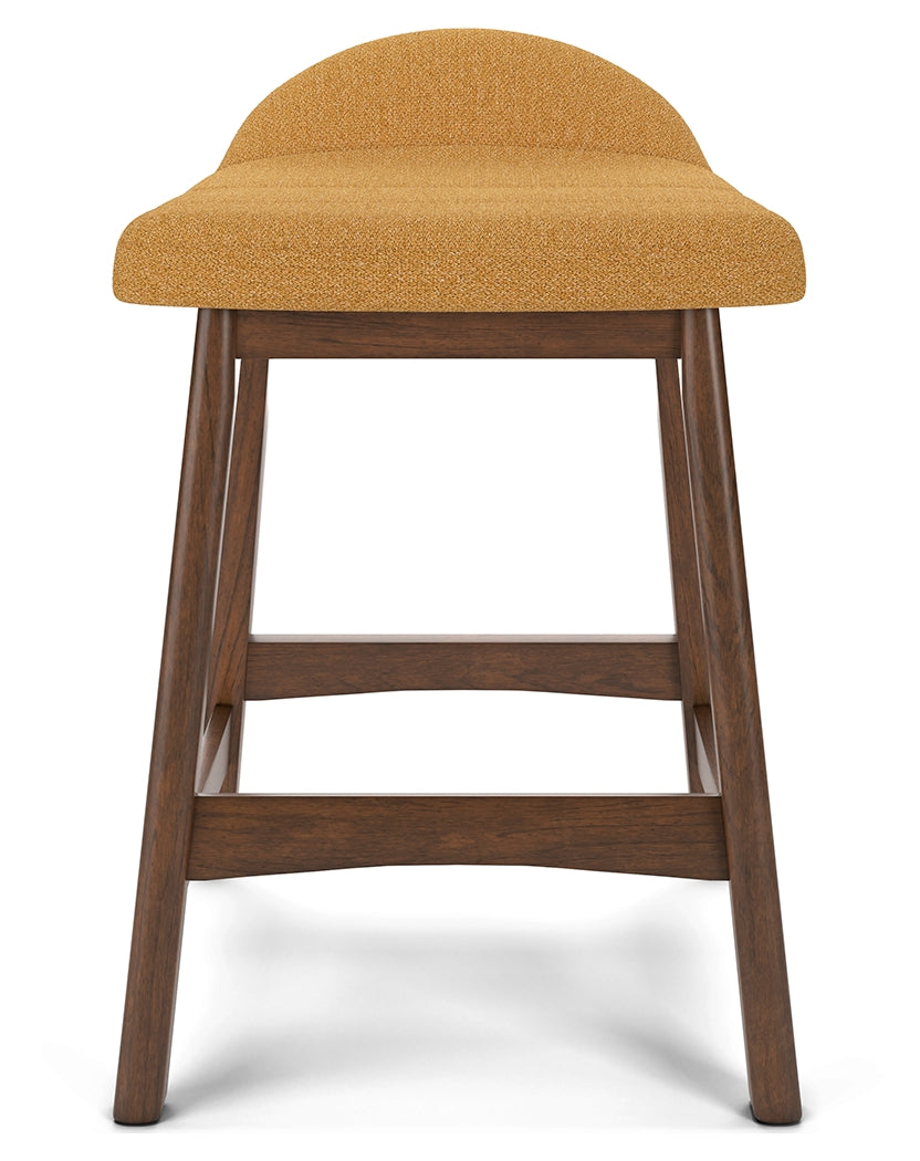 Lyncott Counter Height Bar Stool (Color: Mustard/Brown, Barstool Height: Counter Height)