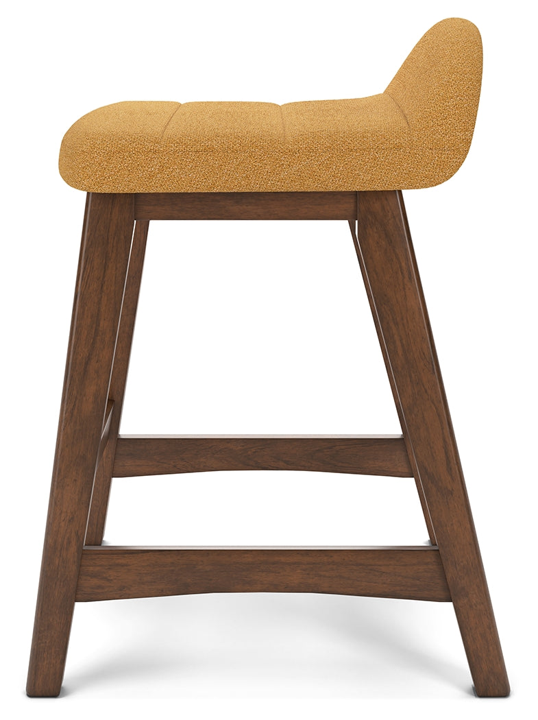 Lyncott Counter Height Bar Stool (Color: Mustard/Brown, Barstool Height: Counter Height)