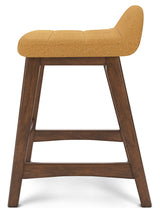 Lyncott Counter Height Bar Stool (Color: Mustard/Brown, Barstool Height: Counter Height)
