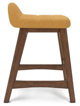 Lyncott Counter Height Bar Stool (Color: Mustard/Brown, Barstool Height: Counter Height)