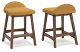 Lyncott Counter Height Bar Stool (Color: Mustard/Brown, Barstool Height: Counter Height)