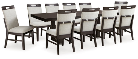 Neymorton 11-Piece Dining Table and 10 Chairs (Dining Extension Table, Dining Chair, Dining Chair, Dining Chair, Dining Chair, Dining Chair, Dining Chair, Dining Chair, Dining Chair, Dining Chair, Dining Chair)