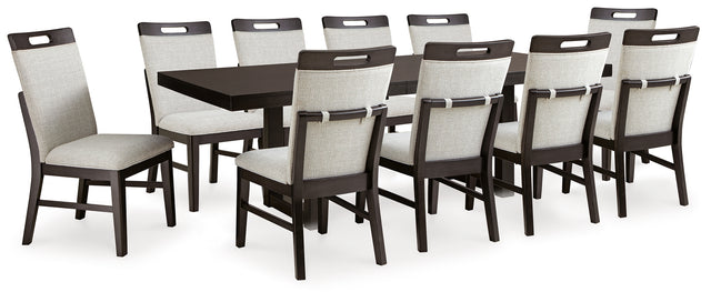 Neymorton 11-Piece Dining Table and 10 Chairs (Dining Extension Table, Dining Chair, Dining Chair, Dining Chair, Dining Chair, Dining Chair, Dining Chair, Dining Chair, Dining Chair, Dining Chair, Dining Chair)