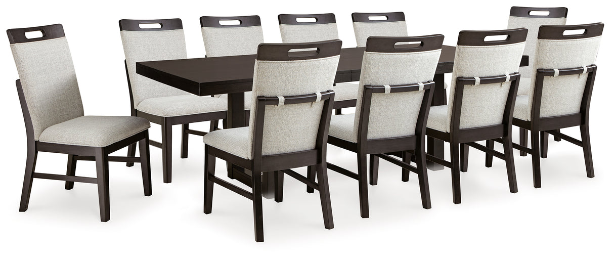 Neymorton 11-Piece Dining Table and 10 Chairs (Dining Extension Table, Dining Chair, Dining Chair, Dining Chair, Dining Chair, Dining Chair, Dining Chair, Dining Chair, Dining Chair, Dining Chair, Dining Chair)