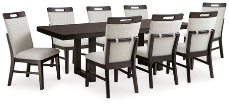Neymorton 9-Piece Dining Table and 8 Chairs (Dining Extension Table, Dining Chair, Dining Chair, Dining Chair, Dining Chair, Dining Chair, Dining Chair, Dining Chair, Dining Chair)