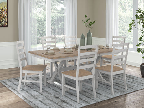 Purlaney 7-Piece Dining Table and 6 Chairs (Dining Butterfly Extension Table, Dining Chair, Dining Chair, Dining Chair, Dining Chair, Dining Chair, Dining Chair)