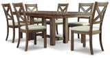Moriville 7-Piece Dining Table and 6 Chairs (Dining Extension Table, Dining Chair, Dining Chair, Dining Chair, Dining Chair, Dining Chair, Dining Chair)