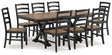 Wildenauer 9-Piece Dining Table and 8 Chairs (Dining Extension Table, Dining Chair, Dining Chair, Dining Chair, Dining Chair, Dining Chair, Dining Chair, Dining Chair, Dining Chair)
