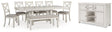 Robbinsdale 9-Piece Dining Table and 6 Chairs and Bench with Storage (48" Dining Bench, Dining Chair, Dining Chair, Dining Chair, Dining Chair, Dining Chair, Dining Chair, Dining Extension Table, Dining Server)