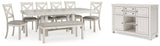 Robbinsdale 9-Piece Dining Table and 6 Chairs and Bench with Storage (48" Dining Bench, Dining Chair, Dining Chair, Dining Chair, Dining Chair, Dining Chair, Dining Chair, Dining Extension Table, Dining Server)