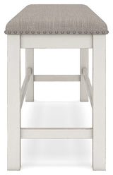 Robbinsdale 4-Piece Counter Height Dining Table and 2 Barstools and Bench (Counter Height Dining Extension Table, Counter Height Barstool, Counter Height Barstool, 49" Counter Height Dining Bench)