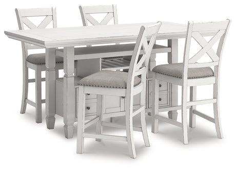 Robbinsdale 6-Piece Counter Height Dining Table and 4 Barstools (Counter Height Dining Table Base, Counter Height Dining Table Top, Counter Height Barstool, Counter Height Barstool, Counter Height Barstool, Counter Height Barstool)