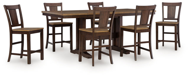 Rylandeen 7-Piece Counter Height Dining Table and 6 Barstools (Counter Height Dining Extension Table, Counter Height Barstool, Counter Height Barstool, Counter Height Barstool, Counter Height Barstool, Counter Height Barstool, Counter Height Barstool)