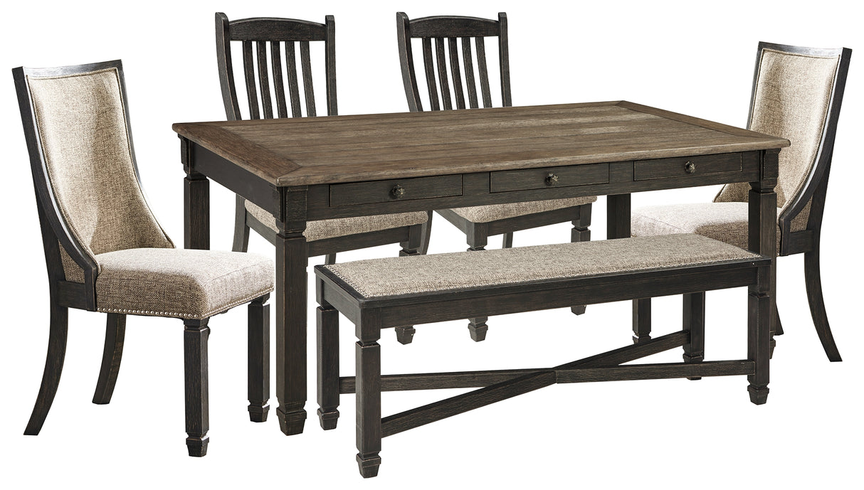 Tyler Creek Dining Table with 4 Chairs and Bench