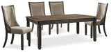 Tyler Creek 5-Piece Dining Table and 4 Chairs (Dining Table, Dining Chair, Dining Chair, Dining Chair, Dining Chair)