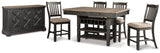 Tyler Creek Counter Height Dining Table and 4 Barstools with Server