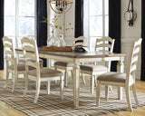 Realyn 7-Piece Dining Table and 6 Chairs (Dining Extension Table, Dining Chair, Dining Chair, Dining Chair, Dining Chair, Dining Chair, Dining Chair)