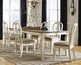 Realyn 7-Piece Dining Table and 6 Chairs (Dining Extension Table, Dining Chair, Dining Chair, Dining Chair, Dining Chair, Dining Chair, Dining Chair)