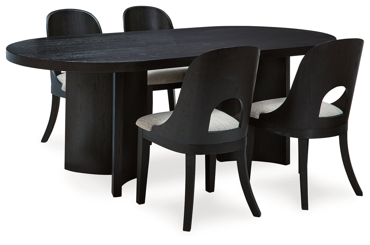 Rowanbeck 5-Piece Dining Table and 4 Chairs (Dining Table, Dining Chair, Dining Chair, Dining Chair, Dining Chair)
