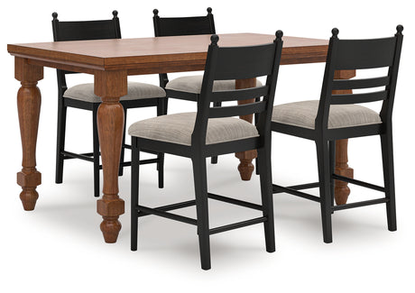 Greddinton 5-Piece Counter Height Dining Table and 4 Barstools (Counter Height Dining Table, Counter Height Barstool, Counter Height Barstool, Counter Height Barstool, Counter Height Barstool)