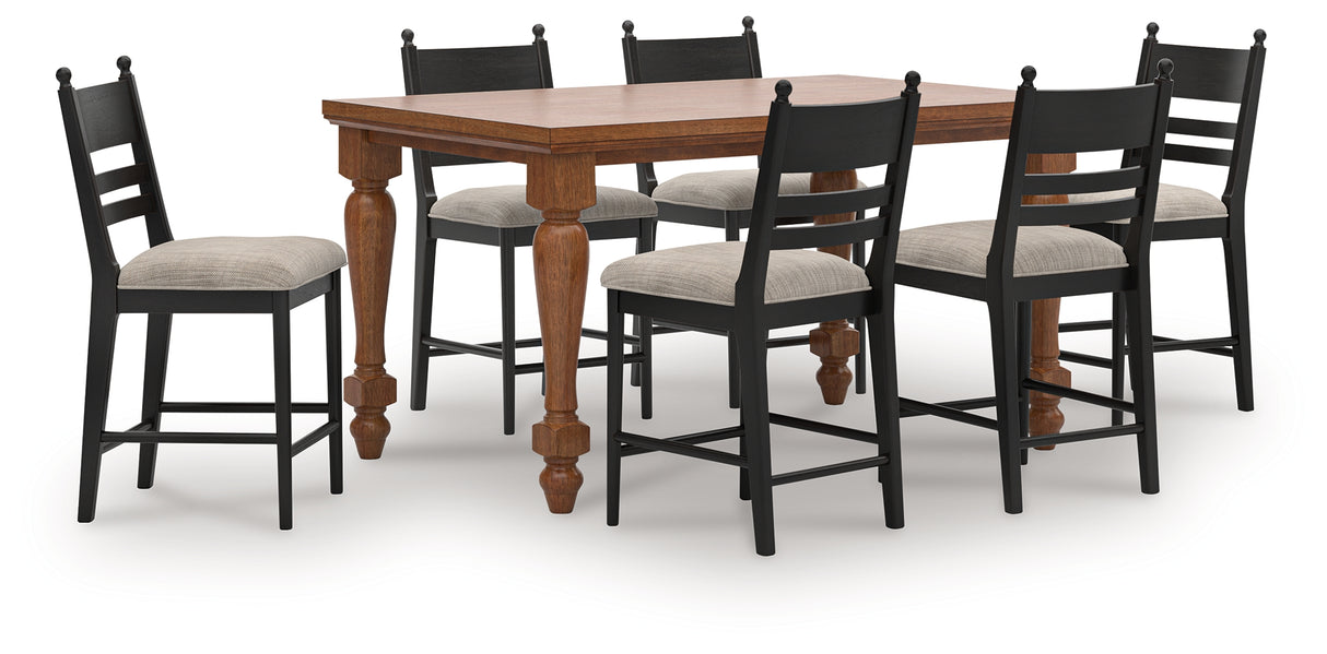 Greddinton 7-Piece Counter Height Dining Table and 6 Barstools (Counter Height Dining Table, Counter Height Barstool, Counter Height Barstool, Counter Height Barstool, Counter Height Barstool, Counter Height Barstool, Counter Height Barstool)