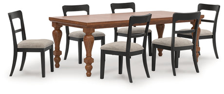 Greddinton 7-Piece Dining Table and 6 Chairs (Dining Table, Dining Chair, Dining Chair, Dining Chair, Dining Chair, Dining Chair, Dining Chair)