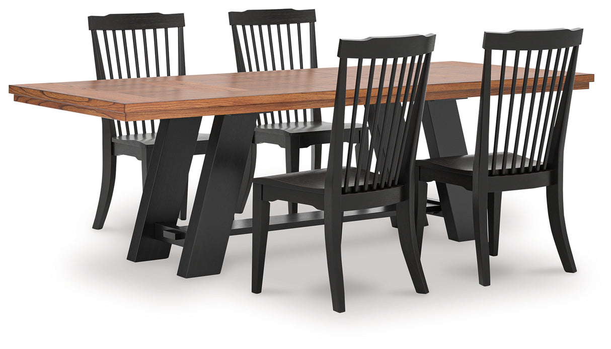 Greddinton 5-Piece Dining Table and 4 Chairs (Dining Table, Dining Chair, Dining Chair, Dining Chair, Dining Chair)
