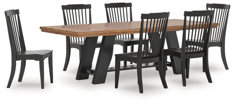 Greddinton 8-Piece Dining Table and 6 Chairs (Dining Chair, Dining Chair, Dining Chair, Dining Chair, Dining Chair, Dining Chair, Dining Extension Table Base, Dining Extension Table Top)