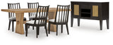 Galliden 6-Piece Dining Table and 4 Chairs with Storage (Dining Table, Dining Chair, Dining Chair, Dining Chair, Dining Chair, Dining Server)