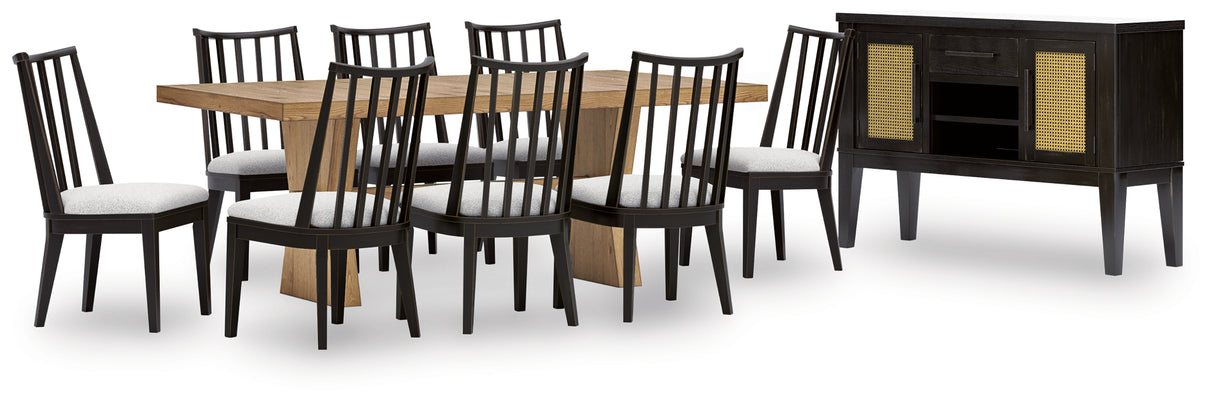 Galliden 10-Piece Dining Table and 8 Chairs with Storage (Dining Table, Dining Chair, Dining Chair, Dining Chair, Dining Chair, Dining Chair, Dining Chair, Dining Chair, Dining Chair, Dining Server)