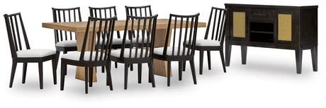 Galliden 10-Piece Dining Table and 8 Chairs with Storage (Dining Table, Dining Chair, Dining Chair, Dining Chair, Dining Chair, Dining Chair, Dining Chair, Dining Chair, Dining Chair, Dining Server)