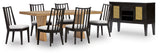 Galliden 8-Piece Dining Table and 6 Chairs with Storage (Dining Table, Dining Chair, Dining Chair, Dining Chair, Dining Chair, Dining Chair, Dining Chair, Dining Server)