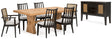 Galliden 8-Piece Dining Table and 6 Chairs with Storage (Dining Table, Dining Chair, Dining Chair, Dining Chair, Dining Chair, Dining Arm Chair, Dining Arm Chair, Dining Server)