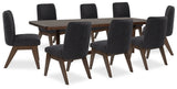 Dilenno 9-Piece Dining Table and 8 Chairs (Dining Extension Table, Dining Chair, Dining Chair, Dining Chair, Dining Chair, Dining Chair, Dining Chair, Dining Chair, Dining Chair)