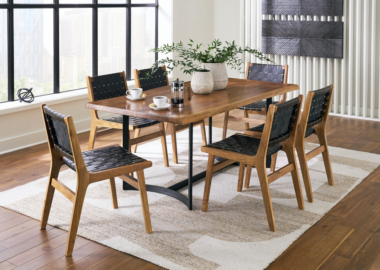 Fortmaine 7-Piece Dining Table and 6 Chairs (Dining Table, Dining Chair, Dining Chair, Dining Chair, Dining Chair, Dining Chair, Dining Chair)