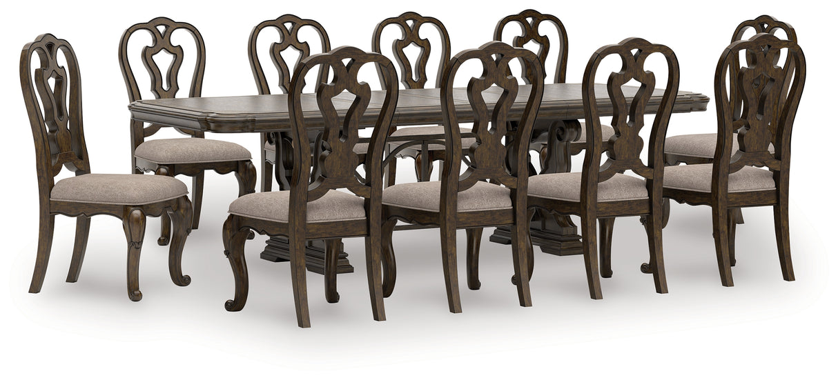 Maylee 12-Piece Dining Table and 10 Chairs (Dining Extension Table Base, Dining Extension Table Top, Dining Chair, Dining Chair, Dining Chair, Dining Chair, Dining Chair, Dining Chair, Dining Chair, Dining Chair, Dining Chair, Dining Chair)