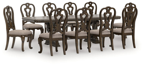Maylee 12-Piece Dining Table and 10 Chairs (Dining Extension Table Base, Dining Extension Table Top, Dining Chair, Dining Chair, Dining Chair, Dining Chair, Dining Chair, Dining Chair, Dining Chair, Dining Chair, Dining Chair, Dining Chair)