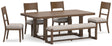 Cabalynn 6-Piece Dining Table and 4 Chairs and Bench (Dining Extension Table, 63" Dining Bench, Dining Chair, Dining Chair, Dining Chair, Dining Chair)