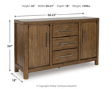 Cabalynn 6-Piece Counter Height Dining Table and 4 Barstools with Storage (Counter Height Barstool, Counter Height Barstool, Counter Height Barstool, Counter Height Barstool, Counter Height Dining Table, Dining Server)