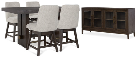 Burkhaus 6-Piece Counter Height Dining Table and 4 Barstools with Storage (Counter Height Dining Table, Counter Height Barstool, Counter Height Barstool, Counter Height Barstool, Counter Height Barstool, Dining Server)