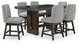 Burkhaus Counter Height Dining Table and 6 Barstools