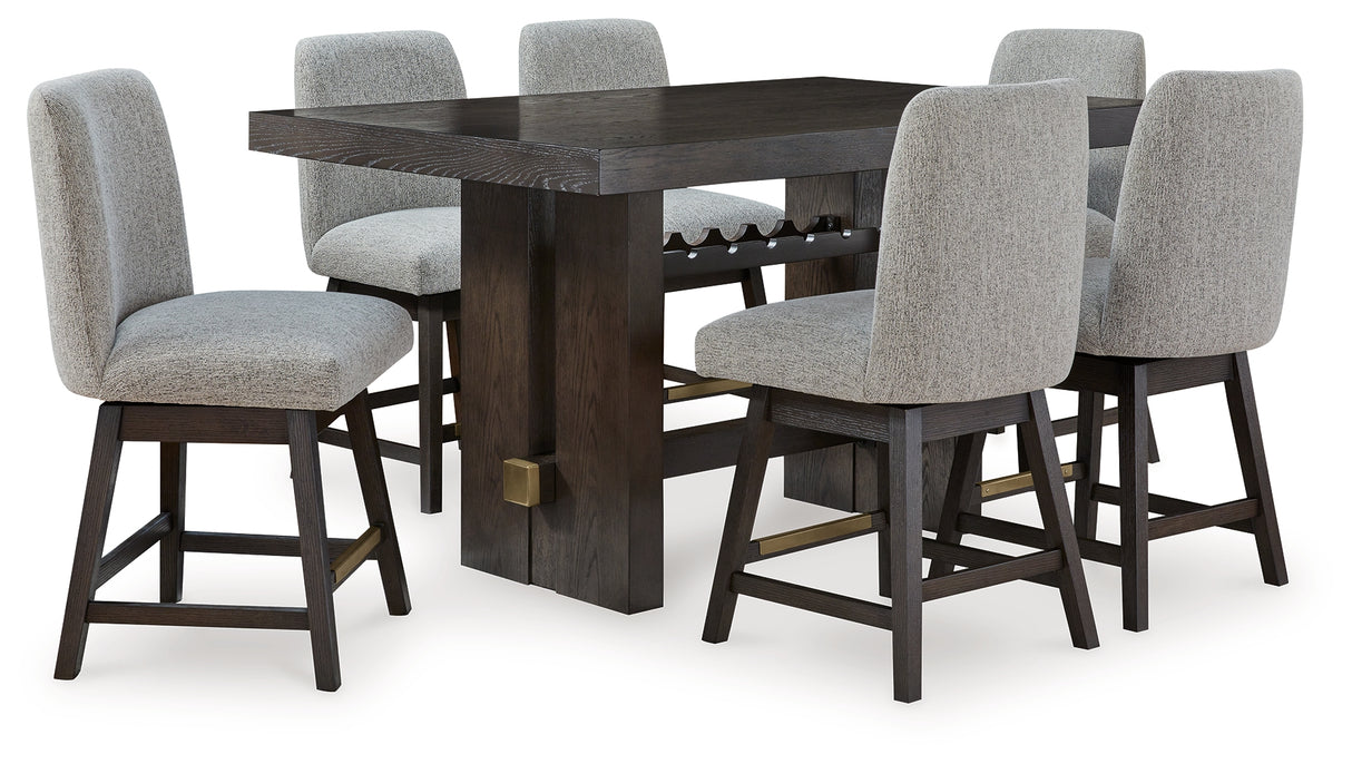 Burkhaus 7-Piece Counter Height Dining Table and 6 Barstools (Counter Height Dining Table, Counter Height Barstool, Counter Height Barstool, Counter Height Barstool, Counter Height Barstool, Counter Height Barstool, Counter Height Barstool)