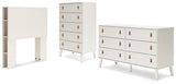 Aprilyn 3-Piece Twin Bookcase Headboard with Dresser and Chest (Twin Bookcase Headboard, Dresser, Chest of Drawers)