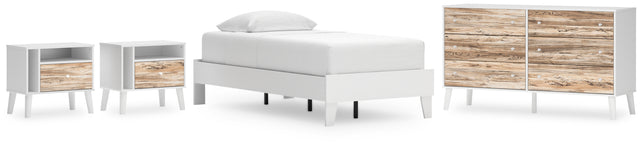 Piperton 4-Piece Twin Platform Bed with Dresser and 2 Nightstands (Twin Platform Bed, Dresser, Nightstand, Nightstand)