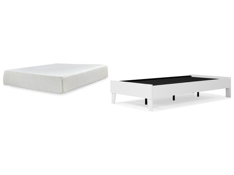 Piperton 2-Piece Twin Platform Bed with Mattress (Twin Platform Bed, Chime 12 Inch Memory Foam Twin Mattress in a Box)