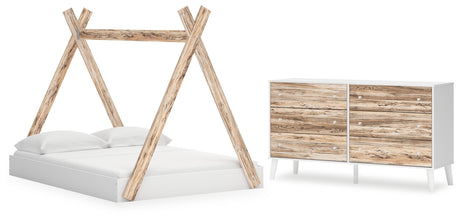 Piperton 2-Piece Full Tent Bed with Dresser (Full Tent Complete Bed in Box, Dresser)