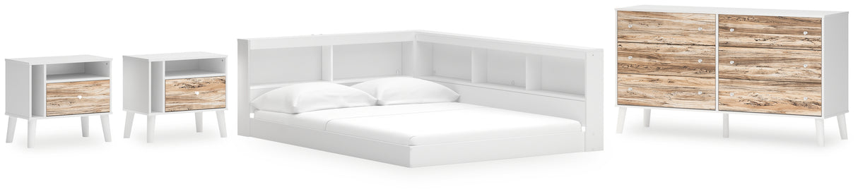 Piperton 5-Piece Full Bookcase Storage Bed with Dresser and 2 Nightstands (Full Bookcase Storage with End Panel, Bookcase Storage with Side Rail, Dresser, Nightstand, Nightstand)