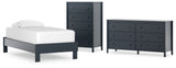 Simmenfort 3-Piece Twin Platform Bed with Dresser and Chest (Twin Platform Bed, Dresser, Chest of Drawers)